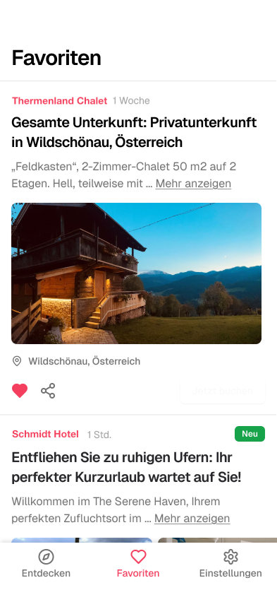 Alle Favoriten auf einen Blick